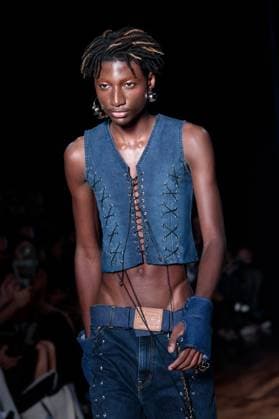 Sao Paulo Fashion Week Model on the runway for Dario Mittmann during the 59th edition of Sao Paulo Fashion Week, held at Shopping JK Iguatemi, in the west zone of Sao Paulo, this Tuesday, April 8. SoO PAULO SP BRAZIL Copyright: xCicaxNederx