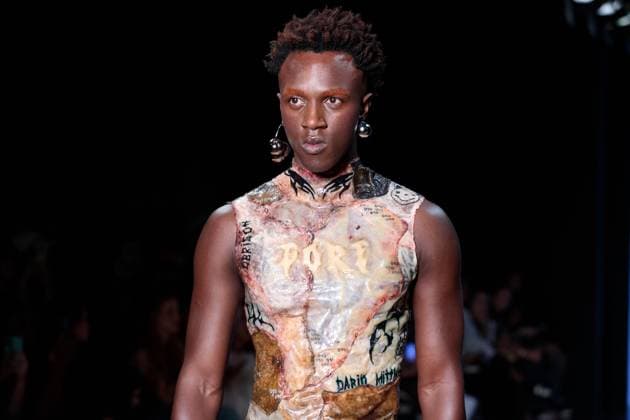 Sao Paulo Fashion Week Model on the runway for Dario Mittmann during the 59th edition of Sao Paulo Fashion Week, held at Shopping JK Iguatemi, in the west zone of Sao Paulo, this Tuesday, April 8. SoO PAULO SP BRAZIL Copyright: xCicaxNederx
