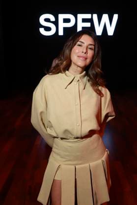 Sao Paulo Fashion Week N59 Fernanda Paes Leme, a Brazilian actress and television presenter, attends the fashion show by designer Weider Silverio at Sao Paulo Fashion Week N59 at JK Iguatemi in Vila Olimpia in Sao Paulo, Brazil, on April 9, 2025. Sao Paulo Sao Paulo Brasil  Copyright: xThenews2x originalFilename: thenews2-fashions250409_npysm.jpg