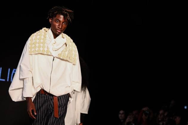 Model on the runway for Reptilia during the 59th edition of Sao Paulo Fashion Week, Model on the runway for Reptilia during the 59th edition of Sao Paulo Fashion Week, held at Shopping JK Iguatemi, in the west zone of Sao Paulo. SoO PAULO SP BRAZIL Copyright: xMarinaxUezimax
