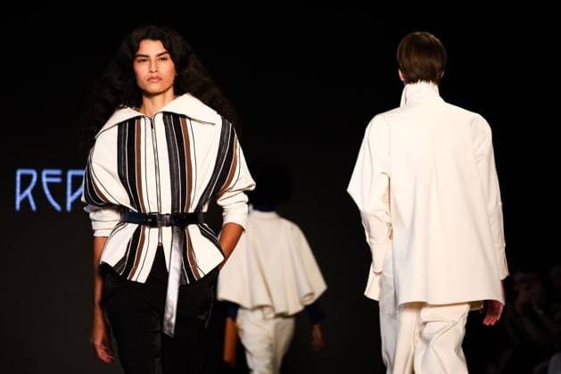 Model on the runway for Reptilia during the 59th edition of Sao Paulo Fashion Week, Model on the runway for Reptilia during the 59th edition of Sao Paulo Fashion Week, held at Shopping JK Iguatemi, in the west zone of Sao Paulo. SoO PAULO SP BRAZIL Copyright: xMarinaxUezimax