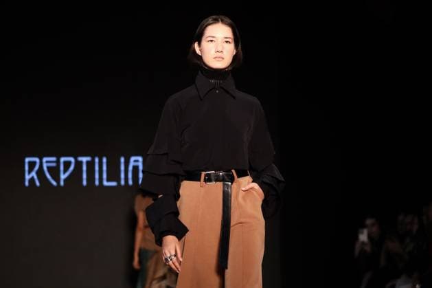 Model on the runway for Reptilia during the 59th edition of Sao Paulo Fashion Week, Model on the runway for Reptilia during the 59th edition of Sao Paulo Fashion Week, held at Shopping JK Iguatemi, in the west zone of Sao Paulo. SoO PAULO SP BRAZIL Copyright: xMarinaxUezimax