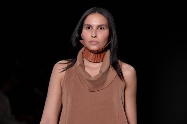 Model on the runway for Reptilia during the 59th edition of Sao Paulo Fashion Week, Model on the runway for Reptilia during the 59th edition of Sao Paulo Fashion Week, held at Shopping JK Iguatemi, in the west zone of Sao Paulo. SoO PAULO SP BRAZIL Copyright: xCicaxNederx