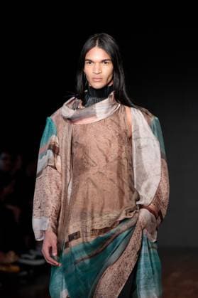 Model on the runway for Reptilia during the 59th edition of Sao Paulo Fashion Week, Model on the runway for Reptilia during the 59th edition of Sao Paulo Fashion Week, held at Shopping JK Iguatemi, in the west zone of Sao Paulo. SoO PAULO SP BRAZIL Copyright: xCicaxNederx