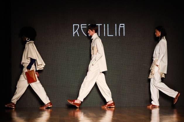 Model on the runway for Reptilia during the 59th edition of Sao Paulo Fashion Week, Model on the runway for Reptilia during the 59th edition of Sao Paulo Fashion Week, held at Shopping JK Iguatemi, in the west zone of Sao Paulo. SoO PAULO SP BRAZIL Copyright: xCicaxNederx