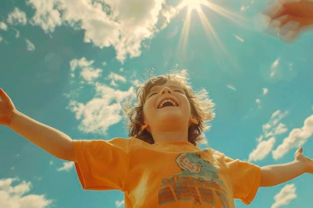 A young child with autism celebrates a moment of connection and freedom under a sunlit sky. Arms wide open, they embrace the world around them , 58249658.jpg, autism, child, joy, freedom, sunlight, sky, nature, outdoors, happiness, connection, celebration, open arms, embrace, world, sensory experience, bright, sunshine, summer, development, achievement, communication, breakthrough, well-being, positive emotions, autistic child, sensory integration, outdoor play, sunny day, blue sky, warmth, expression, elation, growth, autistic development, sunny, expressive, optimistic, uplifting, inspiring, childhood joy, exploration, carefree, sensory stimulation, special needs, developmental progress, vibrant, skyward, child development, autism awarene RECORD DATE NOT STATED
