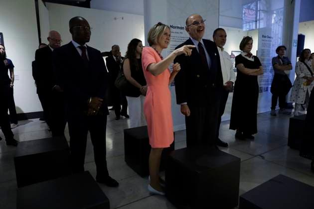 British Embassy In Mexico Inaugurates The Exhibition Heritage And Horizon, Beyond Buildings: The Art Of British Design And Architecture Susannah Goshko, the British Ambassador to Mexico, attends the inauguration of the exhibition Heritage and Horizon, Beyond Buildings: The Art of British Design and Architecture at the Museum of World Cultures in Mexico City, Mexico, on April 10, 2025. According to the organizers, this exhibition, which is part of the GREAT Architecture campaign, allows visitors to find photo galleries and models featuring iconic buildings by British architectural figures such as Norman Foster, Thomas Heatherwick, Zaha Hadid, and Elsie Owusu, while Mexico is represented by Sordo Madaleno, a Mexican firm with offices in Copyright: xGerardoxVieyrax originalFilename: vieyra-notitle250410_np09H.jpg