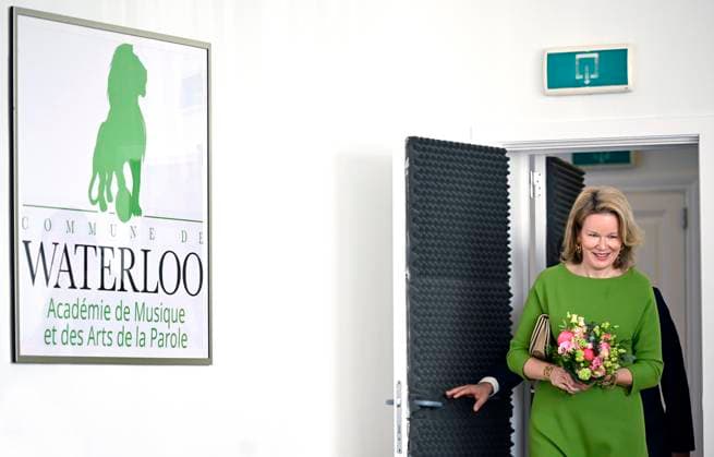 Queen Mathilde visits the Academy of Music and the Spoken Word in Waterloo WATERLOO, BELGIUM - APRIL 11 : Queen Mathilde visits the Academy of Music and the Spoken Word in Waterloo, a few weeks before the start of the 21st Queen Elisabeth Piano Competition (05-31 05) on April 11, 2025 in Waterloo, Belgium, 11 04 2025 Waterloo Belgium  Copyright: xDidierxLebrunx