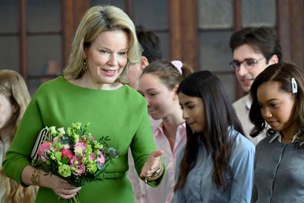 Queen Mathilde visits the Academy of Music and the Spoken Word in Waterloo WATERLOO, BELGIUM - APRIL 11 : Queen Mathilde visits the Academy of Music and the Spoken Word in Waterloo, a few weeks before the start of the 21st Queen Elisabeth Piano Competition (05-31 05) on April 11, 2025 in Waterloo, Belgium, 11 04 2025 Waterloo Belgium  Copyright: xDidierxLebrunx