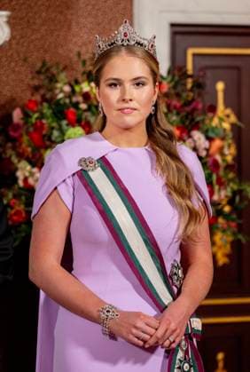 Bilder des Jahres 2025, Entertainment 04 April Entertainment Themen der Woche KW16 Entertainment Bilder des Tages 15-04-2025 Gala Princess Amalia with Sultan Haitham bin Tarik of Oman during the statebanquet at the Royal palace in Amsterdam on the 1st day of the 2 day statevisit. Â  Copyright: xPPEx