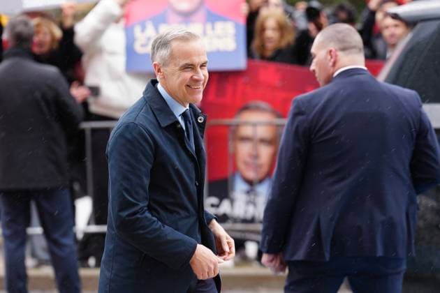April 16, 2025, Montreal, Pq, CAN: Federal Liberal Leader Mark Carney arrives for the French-language federal election leaders debate, in Montreal on Wednesday, April 16, 2025. Montreal CAN  - ZUMAc35_ 20250416_zaf_c35_102 Copyright: xChrisxYoungx