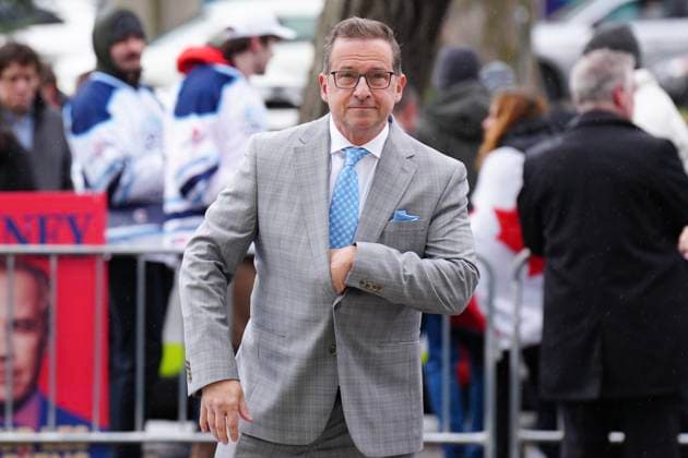 April 16, 2025, Montreal, Pq, CAN: Bloc Quebecois Leader Yves-Francois Blanchet arrives for the French-language federal election debate, in Montreal on Wednesday, April 16, 2025. Montreal CAN  - ZUMAc35_ 20250416_zaf_c35_105 Copyright: xChrisxYoungx