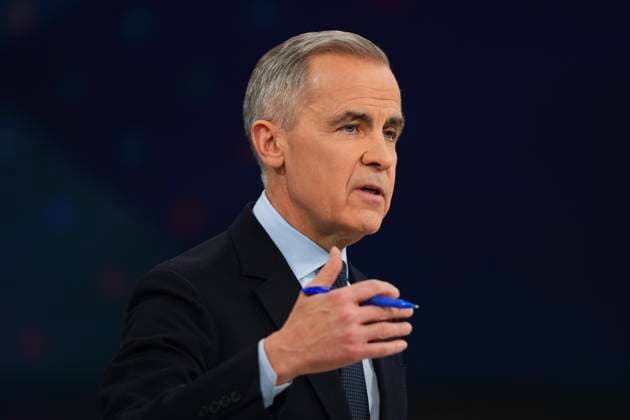 April 15, 2025, Montreal, Pq, Canada: Liberal Leader Mark Carney speaks during the French-language federal leaders debate, in Montreal, Wednesday, April 16, 2025. Montreal Canada  - ZUMAc35_ 20250415_zaf_c35_117 Copyright: xSeanxKilpatrickx