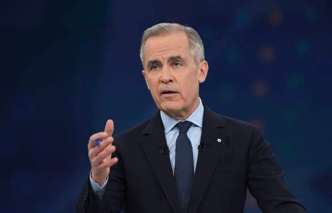 April 16, 2025, Montreal, Pq, Canada: Liberal Leader Mark Carney speaks during the French-language federal leaders debate, in Montreal, Wednesday, April 16, 2025. Montreal Canada  - ZUMAc35_ 20250416_zaf_c35_133 Copyright: xChristopherxKatsarovx