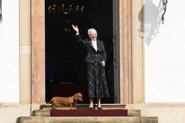April 16, 2025, Fredensborg, North Zealand, Denmark: HM Queen Margrethe turns 85 on 16 April. The Queen with her dog Tillia attend a concert by the Royal Life Guards Band at Fredensborg Palace. Fredensborg Denmark - ZUMAs197 20250416_aaa_s197_266 Copyright: xKristianxTuxenxLadegaardxBergx