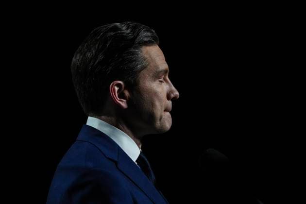 April 16, 2025, Montreal, Pq, CAN: Conservative Leader Pierre Poilievre attends a press conference after the French-language federal election debate, in Montreal on Wednesday, April 16, 2025. Montreal CAN  - ZUMAc35_ 20250416_zaf_c35_230 Copyright: xChrisxYoungx