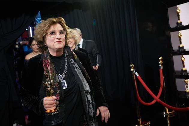 Backstage at The 92nd Oscars Barbara Ling backstage with the Oscar¨ for achievement in Production Design during the live ABC Telecast of The 92nd Oscars¨ at the Dolby¨ Theatre in Hollywood, CA on Sunday, February 9, 2020. Hollywood CA USA Copyright: xRichardxHarbaughx