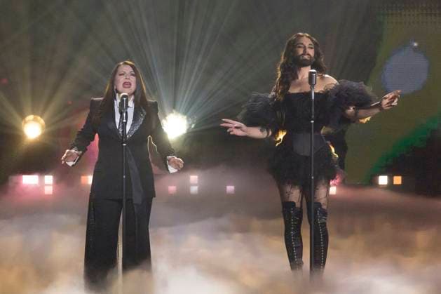 Die Beatrice Egli Show, TV-Show im Studio Adlershof, Berlin, 08.04.2025 Marianne Rosenberg und Conchita Wurst bei der Beatrice Egli Show im Studio Berlin Adlershof am 08.04.2025. Die Ausstrahlung erfolgt am Ostersamstag, 19. April 2025, 20:15 Uhr, im Ersten. Berlin Studio Adlershof Berlin Deutschland *** The Beatrice Egli Show, TV Show in Studio Adlershof, Berlin, 08 04 2025 Marianne Rosenberg and Conchita Wurst at the Beatrice Egli Show in Studio Berlin Adlershof on 08 04 2025 The broadcast will take place on Easter Saturday, April 19, 2025, 8 15 p.m., in the First Berlin Studio Adlershof Berlin Germany Copyright: xGüntherxDornx