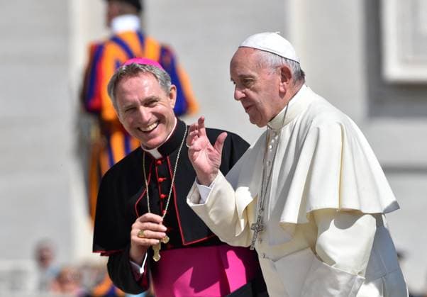 Pope Francis and Georg Ganswein attend an audience as part of the Jubilee Year on April 30, 2016 in St Peter s square at the Vatican. Photo by Eric Vandeville ABACAPRESS.COM 544939_008 Rome Vatican Vatican (or Holy See)  Copyright: xVandevillexEricx xipa-agency.netx xAbacax IPA_Agency_IPA35393032