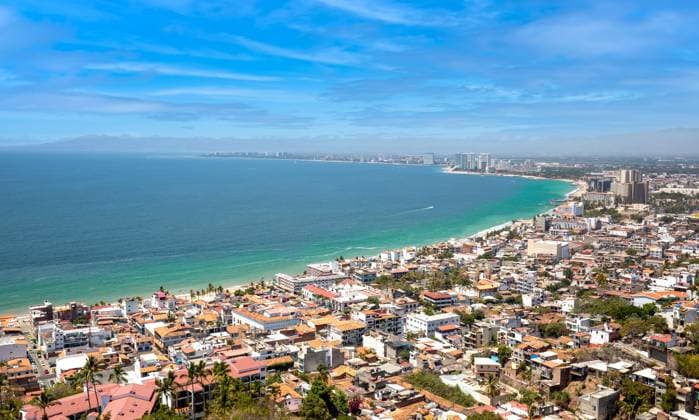 Scenic Mirador Cerro La Cruz Lookout with panoramic views of Puerto Vallarta and famous shoreline with ocean beaches and luxury hotels Scenic Mirador Cerro La Cruz Lookout with panoramic views of Puerto Vallarta and famous shoreline with ocean beaches and luxury hotels. Model Released GentleGiantProductions_ID27218_782683_034 Copyright: xx RECORD DATE NOT STATED