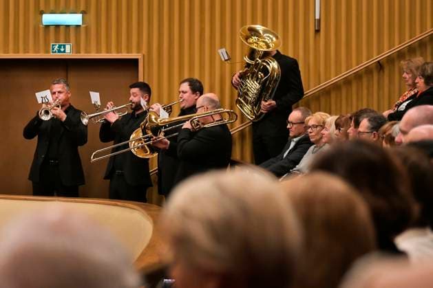 The Dresden Philharmonic symphony orchestra opened the 56th Antonin Dvorak Music Festival, in Pribram, Czech Republic, on April 22, 2025. Opening theme song of the festival. (CTKxPhoto MiroslavxChaloupka) CTKPhotoP2025042207900  CTKPhotoP2025042207900