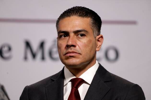 Secretary of Security and Citizen Protection, Omar Garcia Harfuch during a briefing conference at National Palace. on April 22, 2025 in Mexico City, Mexico. Mexico City Mexico - ZUMAe321 20250422_zia_e321_009 Copyright: xLuisxBarronx