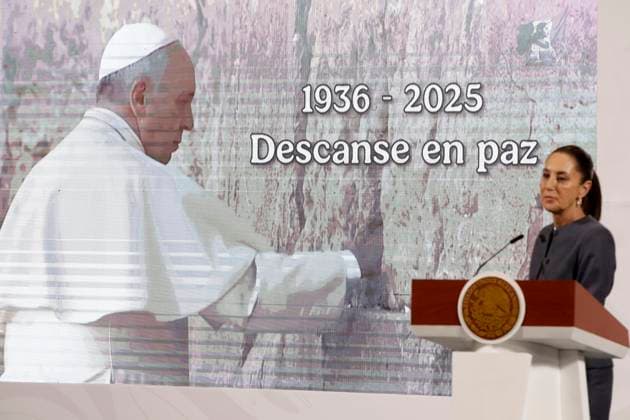 Mexican President, Claudia Sheinbaum Pardo announced during a press conference that Interior Minister, Rosa Icela Rodriguez will represent the Mexican Government at the state funeral of Pope Francis. on April 22, 2025 in Mexico City, Mexico. Mexico City Mexico - ZUMAe321 20250422_zia_e321_028 Copyright: xLuisxBarronx