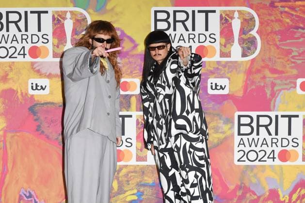BRIT Awards 2024 LONDON, ENGLAND - MARCH 02: Robin Schulz and Oliver Tree attending the BRIT Awards 2024 at Magazine, Greenwich on March 02, 2024 in London, England CAP MAR MAR Great Britain Copyright: xMartinxHarris CapitalxPicturesx
