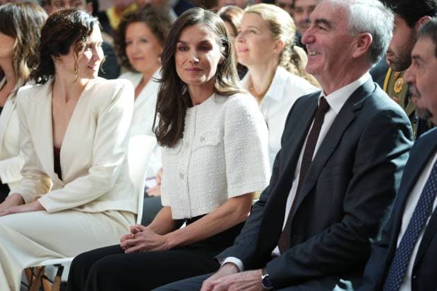 Queen Letizia and Isabel Diaz Ayuso during the presentation of the children s and young adult literature awards El Barco de Vapor and Gran Angular in Madrid, Madrid, April 24, 2025 Cordon Press 