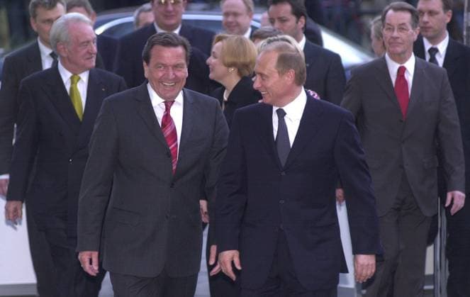 RECORD DATE NOT STATED Kanzler Party Putin Rau Schröder Müntefering *** Chancellor Party Putin Rau Schröder Müntefering