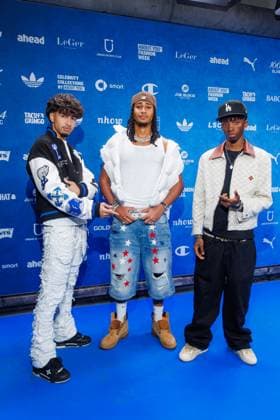 Fashion Show ABOUT YOU Fashionmania Levon Jiji, Jermaine Diallo and Jadan V3 at the ABOUT YOU Fashionmania by AYFW at the Uber Eats Music Hall on 25 04 2025 in Berlin Copyright: xEventpressxKochanx