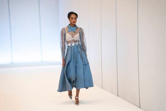 (250426) -- JOHANNESBURG, April 26, 2025 -- A model presents a creation during South African Fashion Week Spring Summer 2025 in Johannesburg, South Africa, on April 25, 2025. (Photo by Xinhua) SOUTH AFRICA-JOHANNESBURG-SOUTH AFRICAN FASHION WEEK IhsaanxHaffejee 