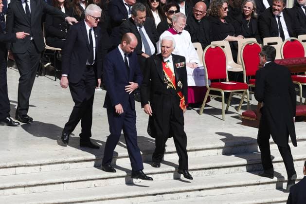Rome, Death of Pope Francis - Funeral, Arrival of Royals from the World Vatican, April 26, 2025 - the Funeral Mass of the Roman Pontiff Francis Bergoglio was celebrated in St. Peter s Basilica, as provided for in the Ordo Exsequiarum Romani Pontificis. In the photo: Prince William of England Prince of Wales Rome Vatican City  Copyright: xIPA ABACAx