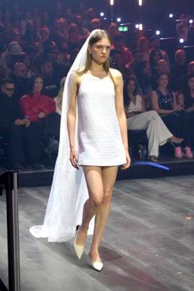 Model at the ABOUT YOU Fashionmania by AYFW in the Uber Eats Music Hall Berlin, 25 04 2025 Foto:xM.xBehrensx xFuturexImagex about_you_5573