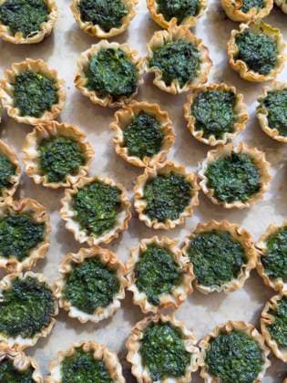 High angle view of mini spanakopita pies  Copyright: xSpencerxJonesx ghi-plexi01452