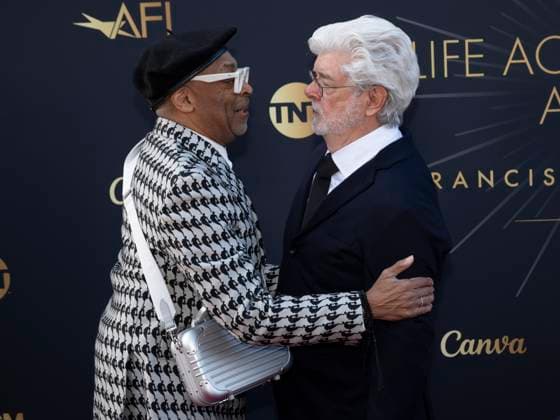 AFI Life Achievement Award Ceremony Honoring Francis Ford Coppola 26 April 2025 - Hollywood, California - Spike Lee and George Lucas. AFI Life Achievement Award Ceremony Honoring Francis Ford Coppola at TCL Chinese Theatre. Photo Credit: Billy Bennight AdMedia Hollywood California United States EDITORIAL USE ONLY  Copyright: xx BillyxBennightx admphotostwo928324