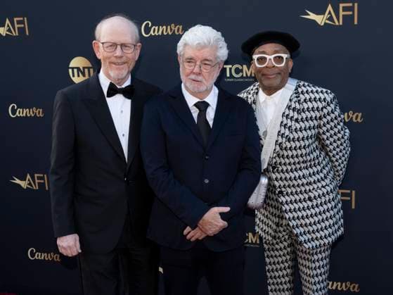 AFI Life Achievement Award Ceremony Honoring Francis Ford Coppola 26 April 2025 - Hollywood, California - (L-R) Ron Howard, George Lucas and Spike Lee. AFI Life Achievement Award Ceremony Honoring Francis Ford Coppola at TCL Chinese Theatre. Photo Credit: Billy Bennight AdMedia Hollywood California United States EDITORIAL USE ONLY  Copyright: xx BillyxBennightx admphotostwo928341