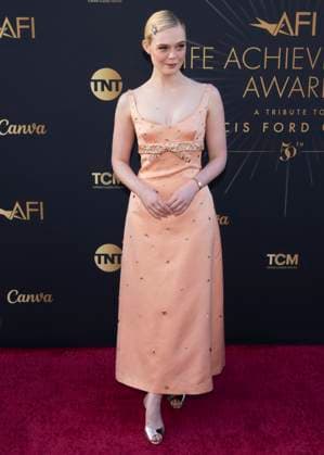 AFI Life Achievement Award Ceremony Honoring Francis Ford Coppola 26 April 2025 - Hollywood, California - Elle Fanning. AFI Life Achievement Award Ceremony Honoring Francis Ford Coppola at TCL Chinese Theatre. Photo Credit: Billy Bennight AdMedia Hollywood California United States EDITORIAL USE ONLY  Copyright: xx BillyxBennightx admphotostwo928386