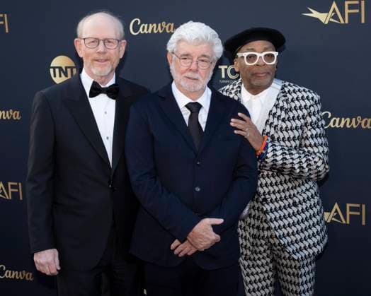 AFI Life Achievement Award Ceremony Honoring Francis Ford Coppola 26 April 2025 - Hollywood, California - (L-R) Ron Howard, George Lucas and Spike Lee. AFI Life Achievement Award Ceremony Honoring Francis Ford Coppola at TCL Chinese Theatre. Photo Credit: Billy Bennight AdMedia Hollywood California United States EDITORIAL USE ONLY  Copyright: xx BillyxBennightx admphotostwo928409