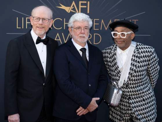 AFI Life Achievement Award Ceremony Honoring Francis Ford Coppola 26 April 2025 - Hollywood, California - (L-R) Ron Howard, George Lucas and Spike Lee. AFI Life Achievement Award Ceremony Honoring Francis Ford Coppola at TCL Chinese Theatre. Photo Credit: Billy Bennight AdMedia Hollywood California United States EDITORIAL USE ONLY  Copyright: xx BillyxBennightx admphotostwo928432