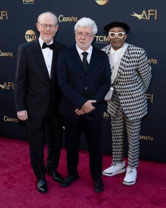 April 26, 2025, Hollywood, California, USA: (L-R) Ron Howard, George Lucas and Spike Lee attend the AFI Life Achievement Award Ceremony Honoring Francis Ford Coppola. Hollywood USA - ZUMAb173 20250426_aap_b173_032 Copyright: xBillyxBennightx