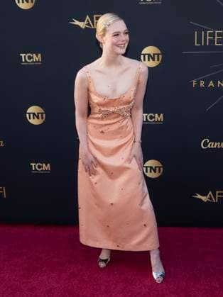 April 26, 2025, Hollywood, California, USA: Elle Fanning attends the AFI Life Achievement Award Ceremony Honoring Francis Ford Coppola. Hollywood USA - ZUMAb173 20250426_aap_b173_072 Copyright: xBillyxBennightx