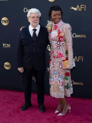 April 26, 2025, Hollywood, California, USA: George Lucas and Mellody Hobson attend the AFI Life Achievement Award Ceremony Honoring Francis Ford Coppola. Hollywood USA - ZUMAb173 20250426_aap_b173_091 Copyright: xBillyxBennightx