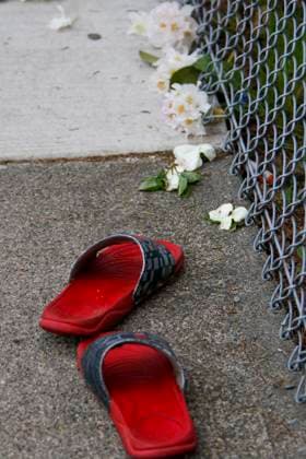 April 28, 2025, Vancouver, Vancouver, Bc, Canada: A flip-flop is seen near the scene where a car drove into a crowd of people during the Lapu Lapu Festival on April 27, 2025, in Vancouver, Canada. Police said a 30-year-old man drove his car into a crowd at a Filipino street festival, killing at least eleven people and injuring multiple others. ( ) Vancouver Canada - ZUMAp175 1061482940st Copyright: xTomazxJr Pximagesx