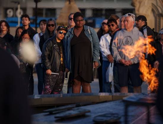 April 28, 2025, Ottawa, On, Canada: People listen to community members speak during a vigil on Parliament Hill for the victims of an attack that killed 11 people at a Vancouver Filipino heritage festival on Saturday, in Ottawa, on Monday, April 28, 2025. Ottawa Canada  - ZUMAc35_ 20250428_zaf_c35_088 Copyright: xChrisxTanouyex