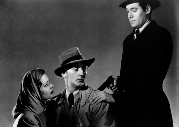 Out of the Past - filmstill (L to R) Jane Greer, Robert MItchum, Steve Brodie in Out of the Past EDITORIAL USE ONLY Copyright: xFSN-Dx