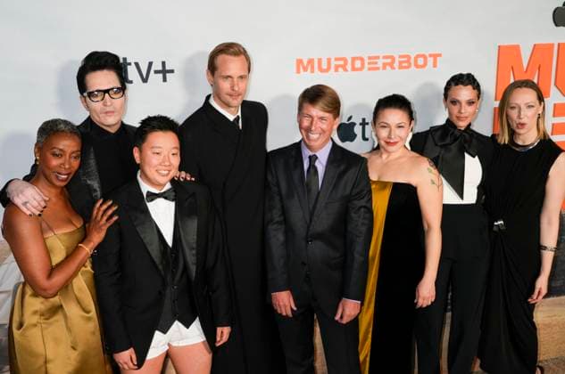 Murderbot New York Premiere Cast L-R: Noma Dumezweni, David Dastmalchian, SAbrina Wu, Alexander Skarsgard, Jack McBrayer, Tamara Podemski, Tattiawna Jones, Anna Konkle attends the Murderbot New York Premiere by Apple TV held at Regal Union Square Cinemas in New York City, Monday April 28, 2025. Jennifer Graylock-Graylock.com, Credit:Jennifer Graylock-Graylock.com Avalon United States, New York, New York, Regal Union Square Cinema  Copyright: xJenniferxGraylock-Graylock.comx xAvalonx 0993256894