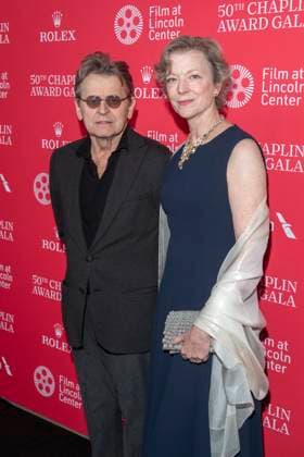 April 28, 2025, New York, United States: (L-R) Mikhail Baryshnikov and Lisa Rinehart attend the 50th Chaplin Award Gala at Alice Tully Hall at Lincoln Center. New York United States - ZUMAs197 20250428_aaa_s197_355 Copyright: xRonxAdarx