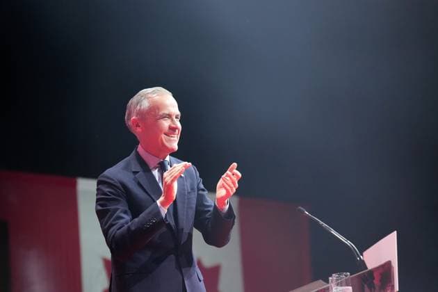 April 29, 2025, Ottawa, On, CANADA: Canadian Prime Minister Mark Carney arrives to address supporters at his campaign headquarters on election night in Ottawa, Tuesday, April 29, 2025. Ottawa CANADA  - ZUMAc35_ 20250429_zaf_c35_010 Copyright: xNathanxDenettex