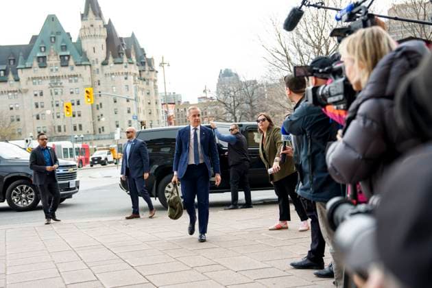 April 29, 2025, Ottawa, On, CAN: Canadian Prime Minister Mark Carney arrives at the Office of the Prime Minister and Privy Council, the morning after the Liberal Party won the Canadian federal election, in Ottawa, on Tuesday, April 29, 2025. Ottawa CAN  - ZUMAc35_ 20250429_zaf_c35_028 Copyright: xJustinxTangx